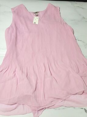 H&M Pink Pleated Sleeveless A-Line Dress Size XXL NWT
